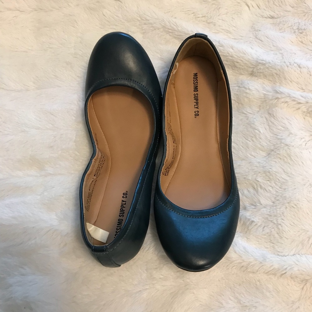Mossimo Faux Leather Flats in dark teal